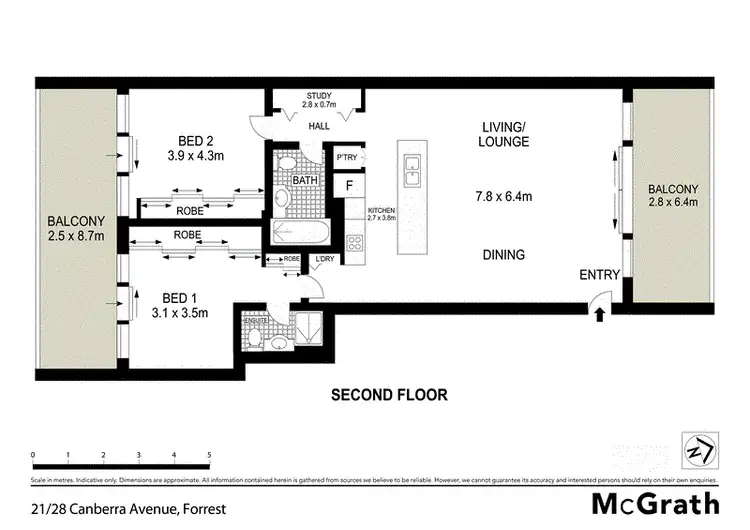 Floorplan of Homely apartment listing, 21/28 Canberra Avenue, Forrest ACT 2603