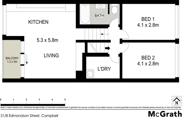 Floorplan of Homely apartment listing, 21/8 Edmondson Street, Campbell ACT 2612