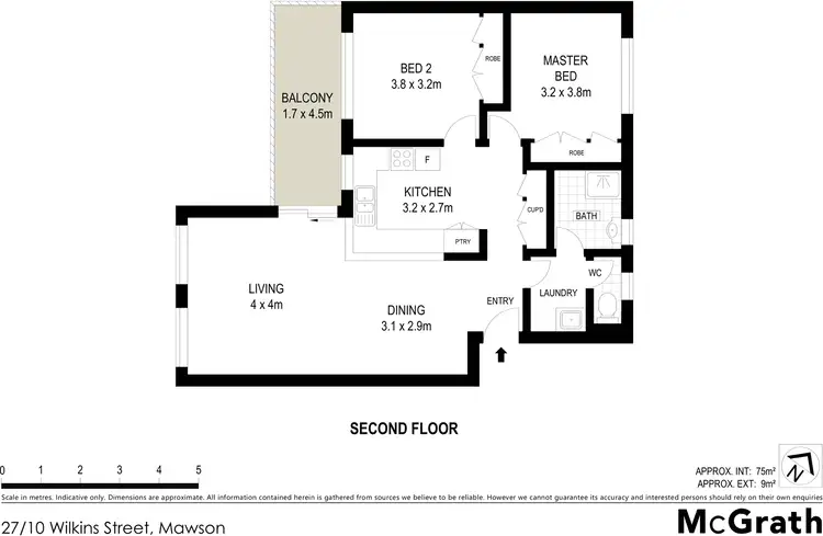 Floorplan of Homely apartment listing, 27/10 Wilkins Street, Mawson ACT 2607