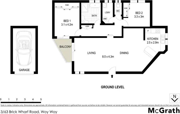 Floorplan of Homely apartment listing, 3/63 Brick Wharf Road, Woy Woy NSW 2256