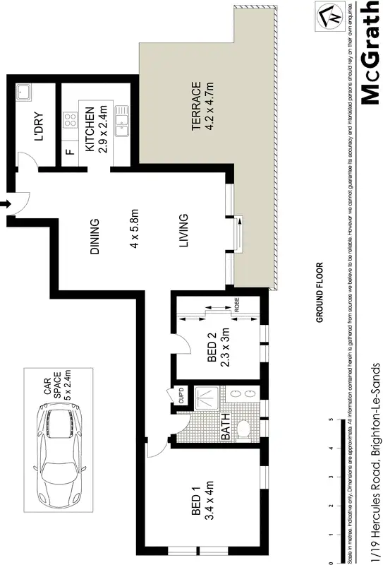 Floorplan of Homely unit listing, 1/19 Hercules Road, Brighton-le-sands NSW 2216