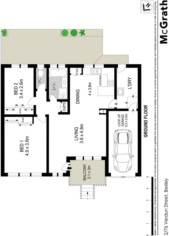 Floorplan of Homely villa listing, 2/76 Verdun Street, Bexley NSW 2207