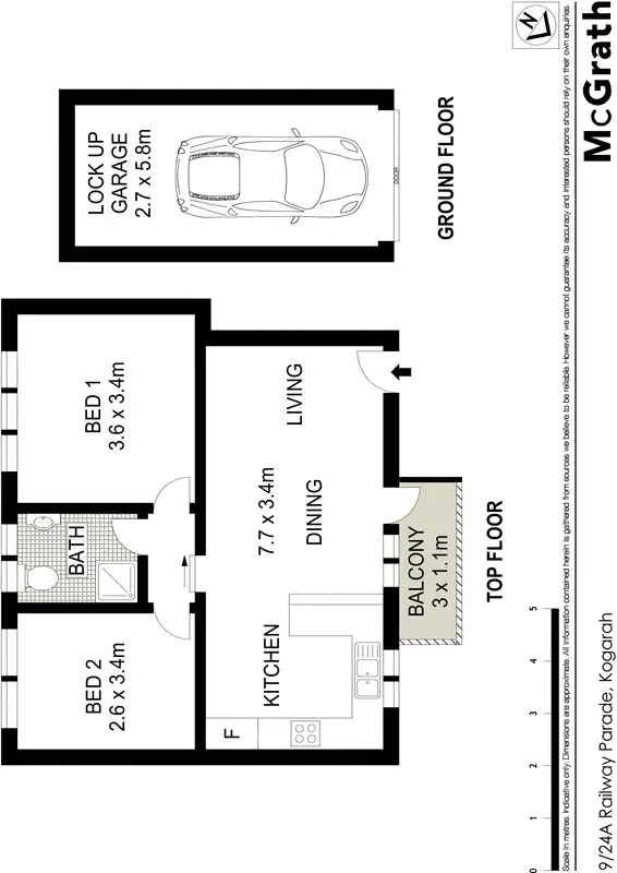 Floorplan of Homely apartment listing, 9/24A Railway Parade, Kogarah NSW 2217