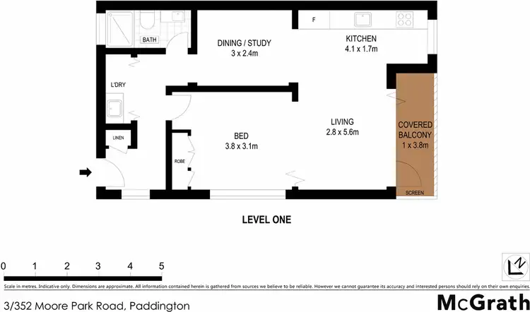 Floorplan of Homely apartment listing, 3/352 Moore Park Road, Paddington NSW 2021