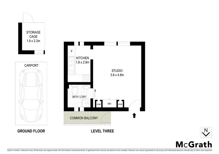 Floorplan of Homely studio listing, 13/22 Kingston Road, Camperdown NSW 2050