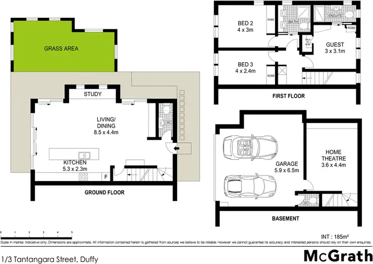 Floorplan of Homely townhouse listing, 1/3 Tantangara Street, Duffy ACT 2611