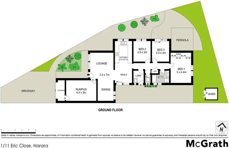 Floorplan of Homely semi-detached listing, 1/11 Eric Close, Narara NSW 2250