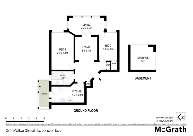 Floorplan of Homely unit listing, 2/4 Walker Street, Lavender Bay NSW 2060