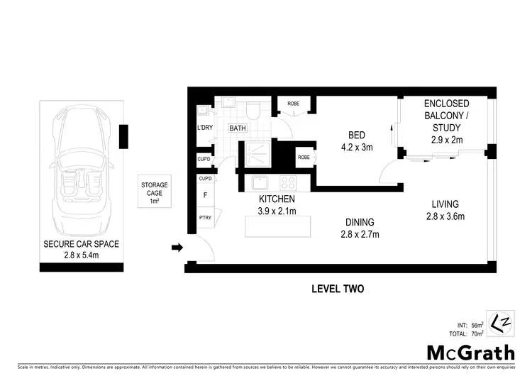 Floorplan of Homely apartment listing, 201B/260 Anzac Parade, Kensington NSW 2033