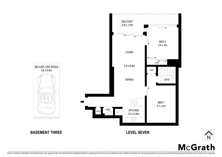 Floorplan of Homely apartment listing, W704/599 Pacific Highway, St Leonards NSW 2065