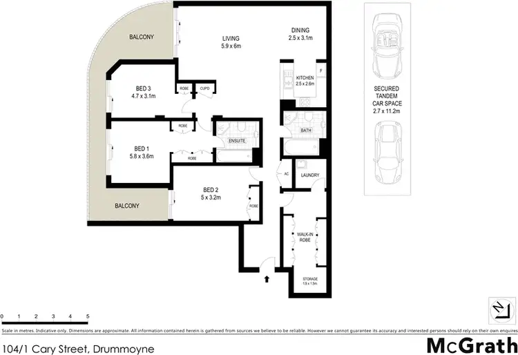 Floorplan of Homely apartment listing, 104/1 Cary Street, Drummoyne NSW 2047
