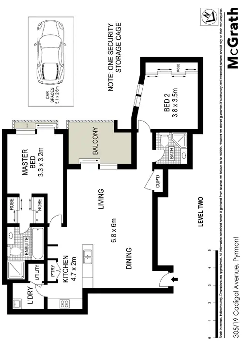 Floorplan of Homely apartment listing, 305/19 Cadigal Avenue, Pyrmont NSW 2009