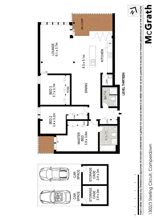 Floorplan of Homely apartment listing, 1302/3 Sterling Circuit, Camperdown NSW 2050