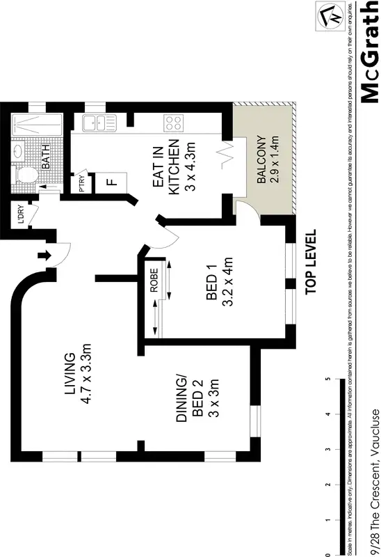 Floorplan of Homely apartment listing, 9/28 The Crescent, Vaucluse NSW 2030