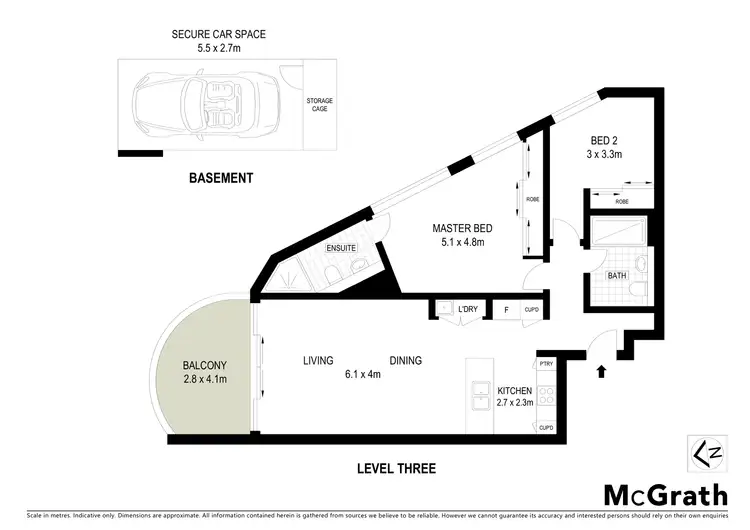 Floorplan of Homely apartment listing, 309/5 Belmont Avenue, Wollstonecraft NSW 2065