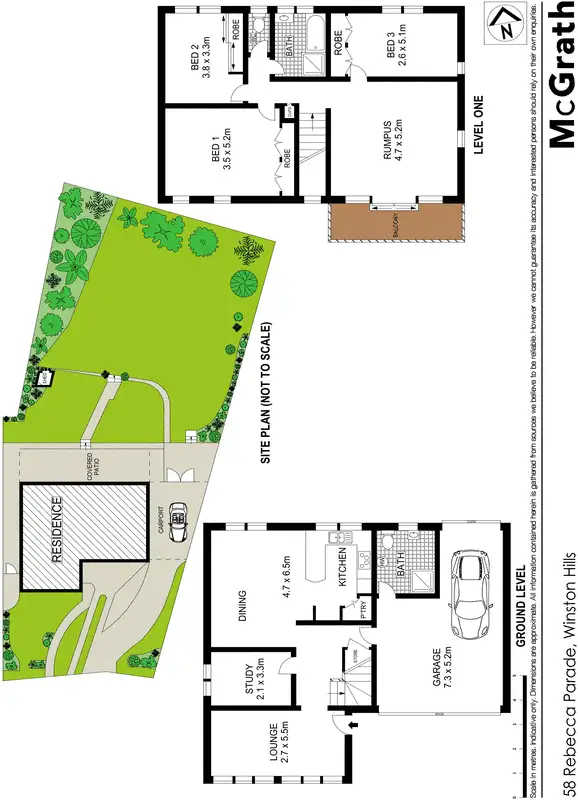 Floorplan of Homely house listing, 58 Rebecca Parade, Winston Hills NSW 2153