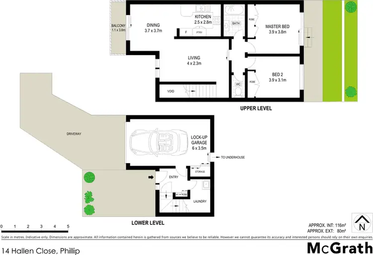 Floorplan of Homely townhouse listing, 14 Hallen Close, Phillip ACT 2606