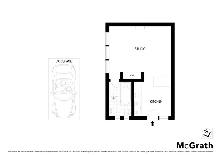 Floorplan of Homely studio listing, 21/23 George Street, Fitzroy VIC 3065