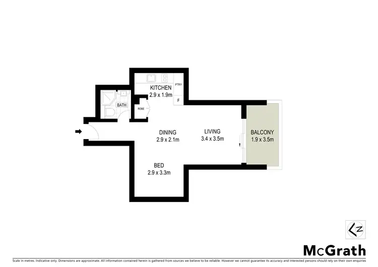 Floorplan of Homely studio listing, Lot 16 106/148A Albany Street, Point Frederick NSW 2250