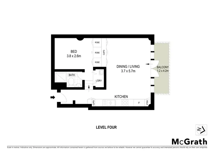 Floorplan of Homely apartment listing, 66/15 Boundary Street, Darlinghurst NSW 2010