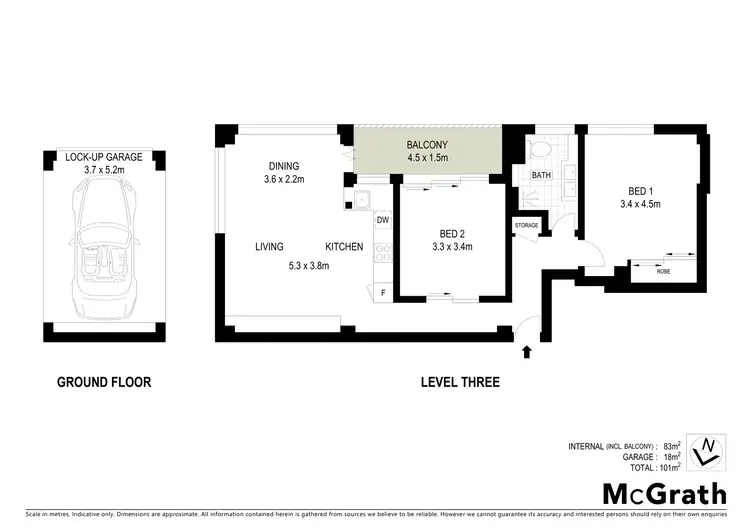 Floorplan of Homely apartment listing, 24/4-8 Kareela Road, Cremorne Point NSW 2090