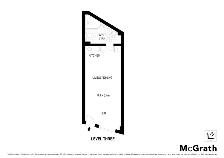 Floorplan of Homely studio listing, 17/12 Enmore Road, Newtown NSW 2042