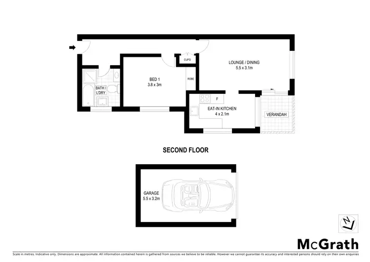Floorplan of Homely apartment listing, 5/58 Parramatta Street, Cronulla NSW 2230