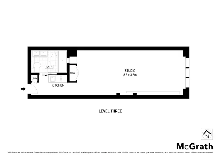 Floorplan of Homely studio listing, 311/6 Beach Road, Bondi Beach NSW 2026