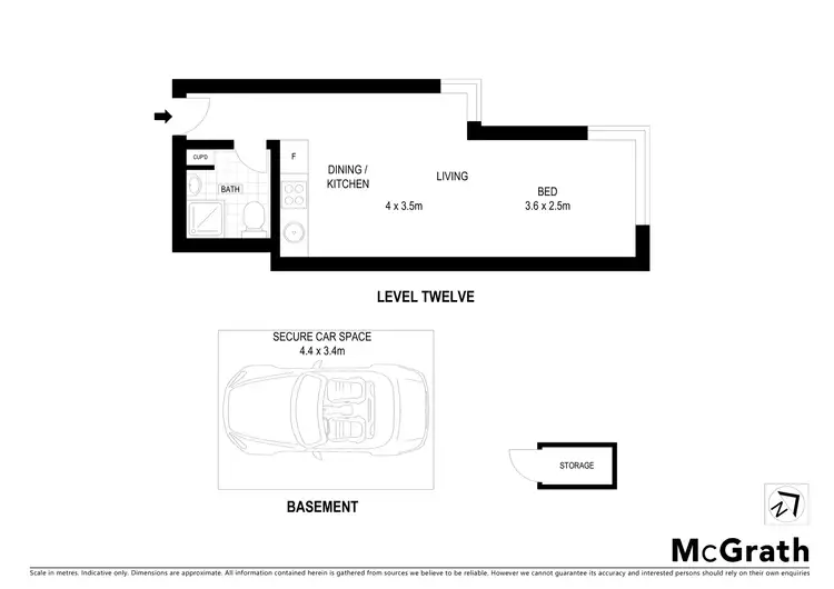 Floorplan of Homely studio listing, 125/13 Waine Street, Surry Hills NSW 2010