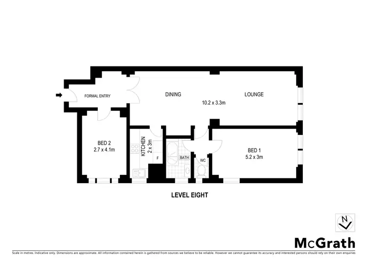 Floorplan of Homely apartment listing, 804/123 Macquarie Street, Sydney NSW 2000