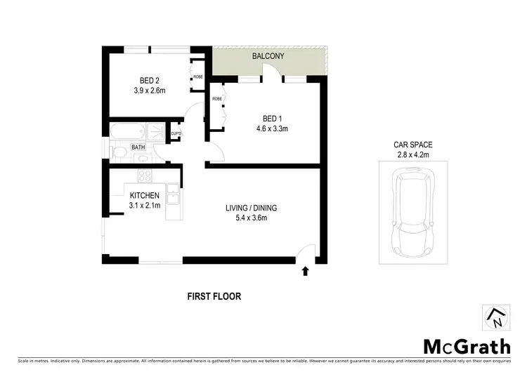 Floorplan of Homely unit listing, 1/22 Hill Street, Woolooware NSW 2230