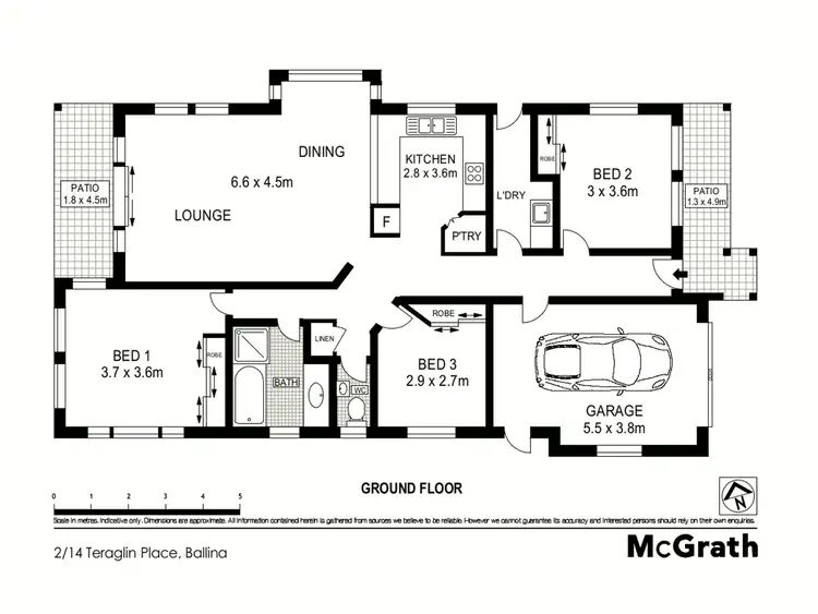 Floorplan of Homely villa listing, 2/14 Teraglin Place, Ballina NSW 2478