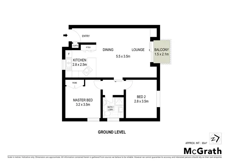Floorplan of Homely apartment listing, 14/78 Hodgson Crescent, Pearce ACT 2607