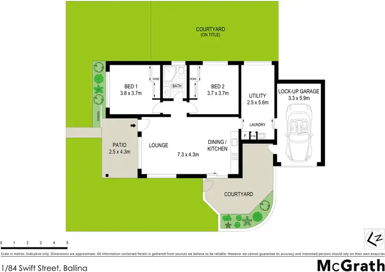 Floorplan of Homely unit listing, 1/84 Swift Street, Ballina NSW 2478