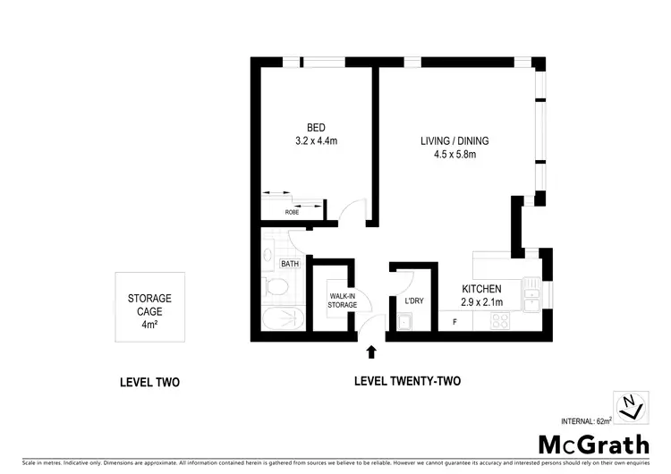 Floorplan of Homely apartment listing, 2206/591 George Street, Sydney NSW 2000