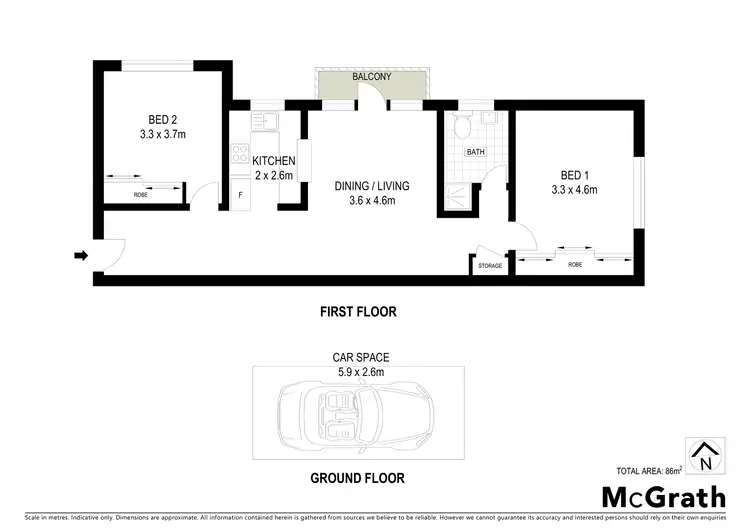 Floorplan of Homely apartment listing, 6/1 Nook Avenue, Neutral Bay NSW 2089