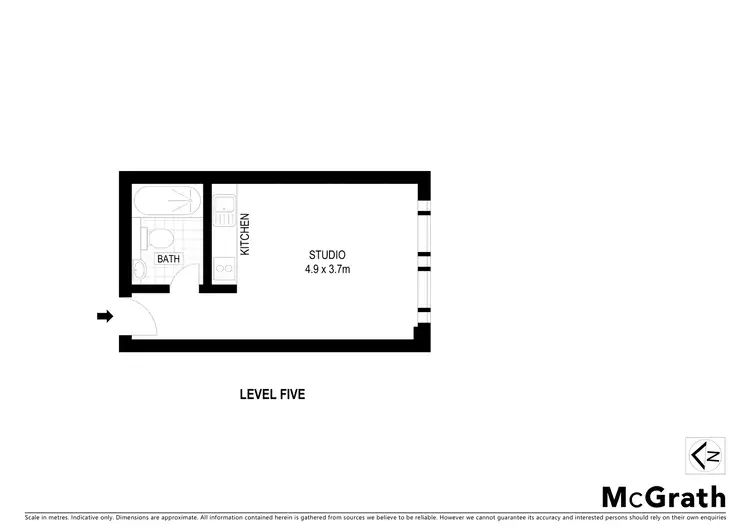 Floorplan of Homely studio listing, 514/88 King Street, Newtown NSW 2042