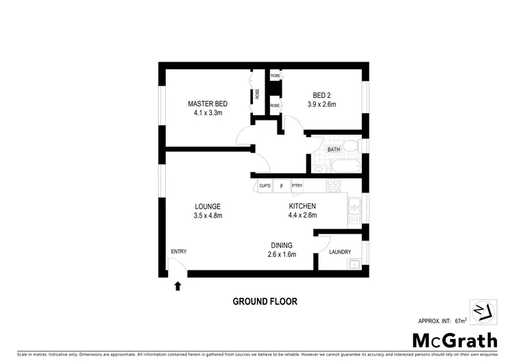 Floorplan of Homely apartment listing, 1/33 Carinya Street, Queanbeyan NSW 2620