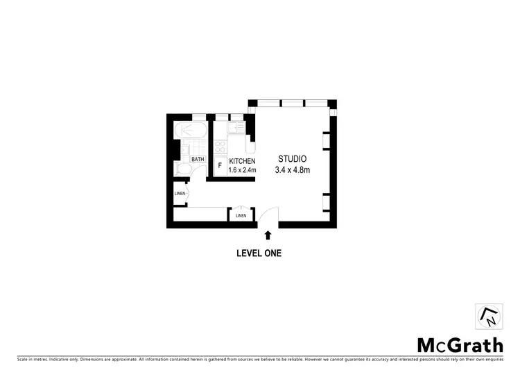 Floorplan of Homely studio listing, 5/51 Roslyn Gardens, Elizabeth Bay NSW 2011