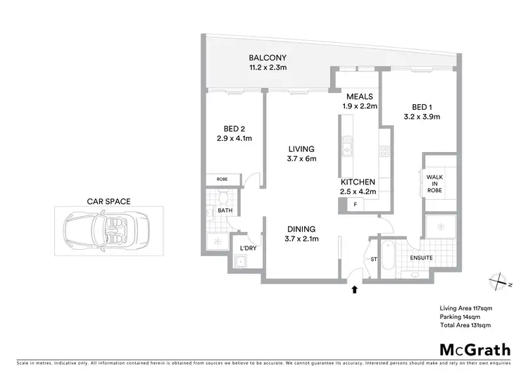 Floorplan of Homely apartment listing, 1906/9 Railway Street, Chatswood NSW 2067