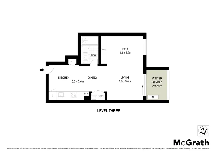 Floorplan of Homely studio listing, 340B/66 River Road, Ermington NSW 2115
