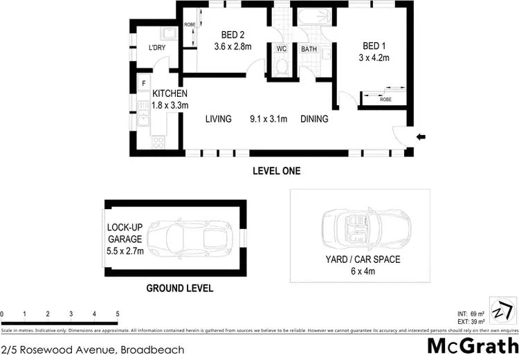 Floorplan of Homely apartment listing, 2/5 Rosewood Avenue, Broadbeach QLD 4218