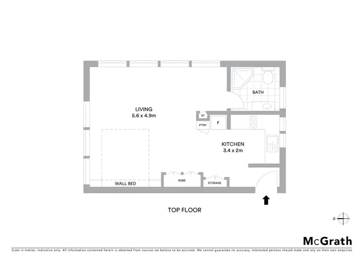 Floorplan of Homely studio listing, 11/4A Hayes Street, Neutral Bay NSW 2089