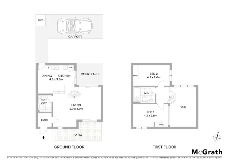 Floorplan of Homely apartment listing, 1/5 Tudor Street, Newcastle West NSW 2302
