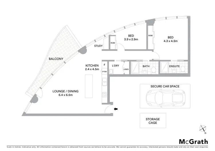 Floorplan of Homely apartment listing, 3703/129 Harrington Street, Sydney NSW 2000