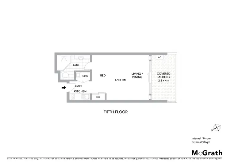 Floorplan of Homely studio listing, 507/51 the Esplanade, Ettalong Beach NSW 2257