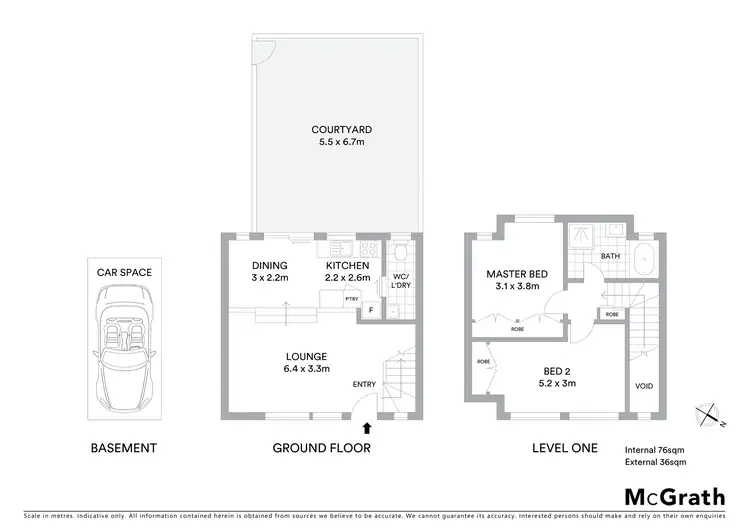 Floorplan of Homely townhouse listing, 2/51 Ainsworth Street, Mawson ACT 2607