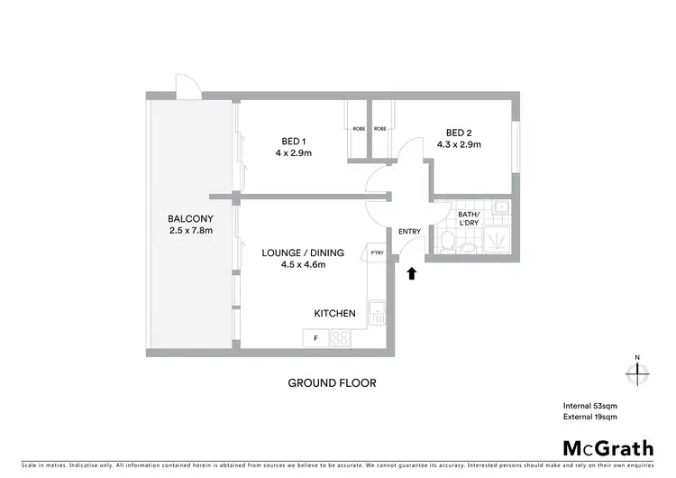 Floorplan of Homely unit listing, 18/4 Wilkins Street, Mawson ACT 2607
