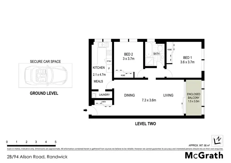 Floorplan of Homely apartment listing, 2B/94 Alison Road, Randwick NSW 2031