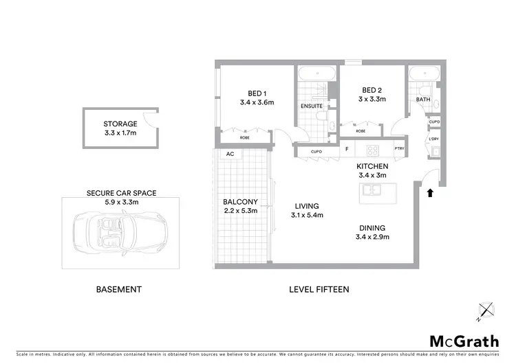 Floorplan of Homely apartment listing, 1509 The Quay South Tower 178 Thomas Street, Haymarket NSW 2000